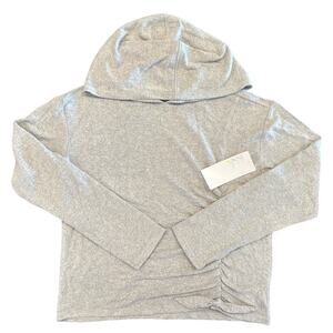 NWT Z by Zella Hooded Pullover Thumbhole Hoodie, Light Gray, Girls Size 10/12